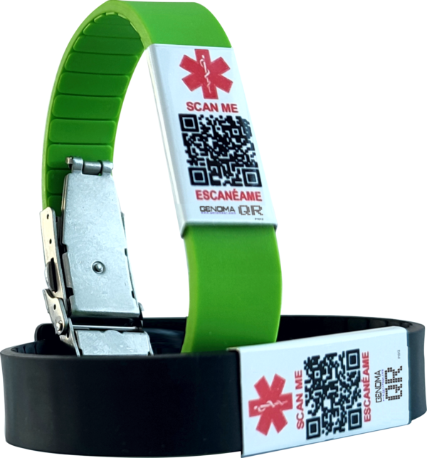 PulseraQR Con Cerrojo de Seguridad en Acero Inoxidabe